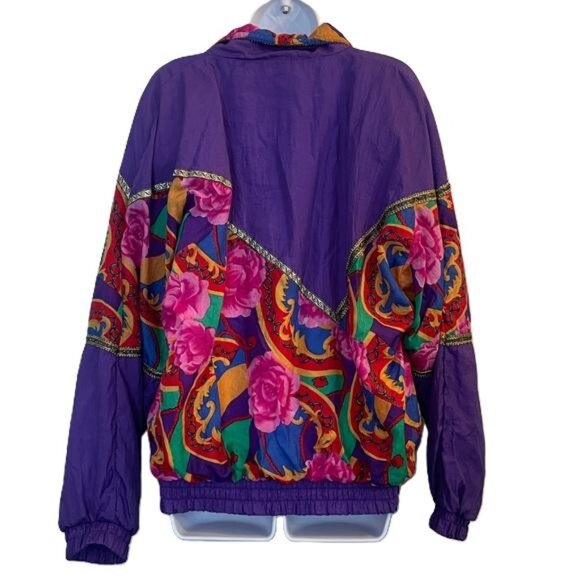 Olympic Exposure Purple Floral Graphic Jacket, Medium - Picture 5 of 5